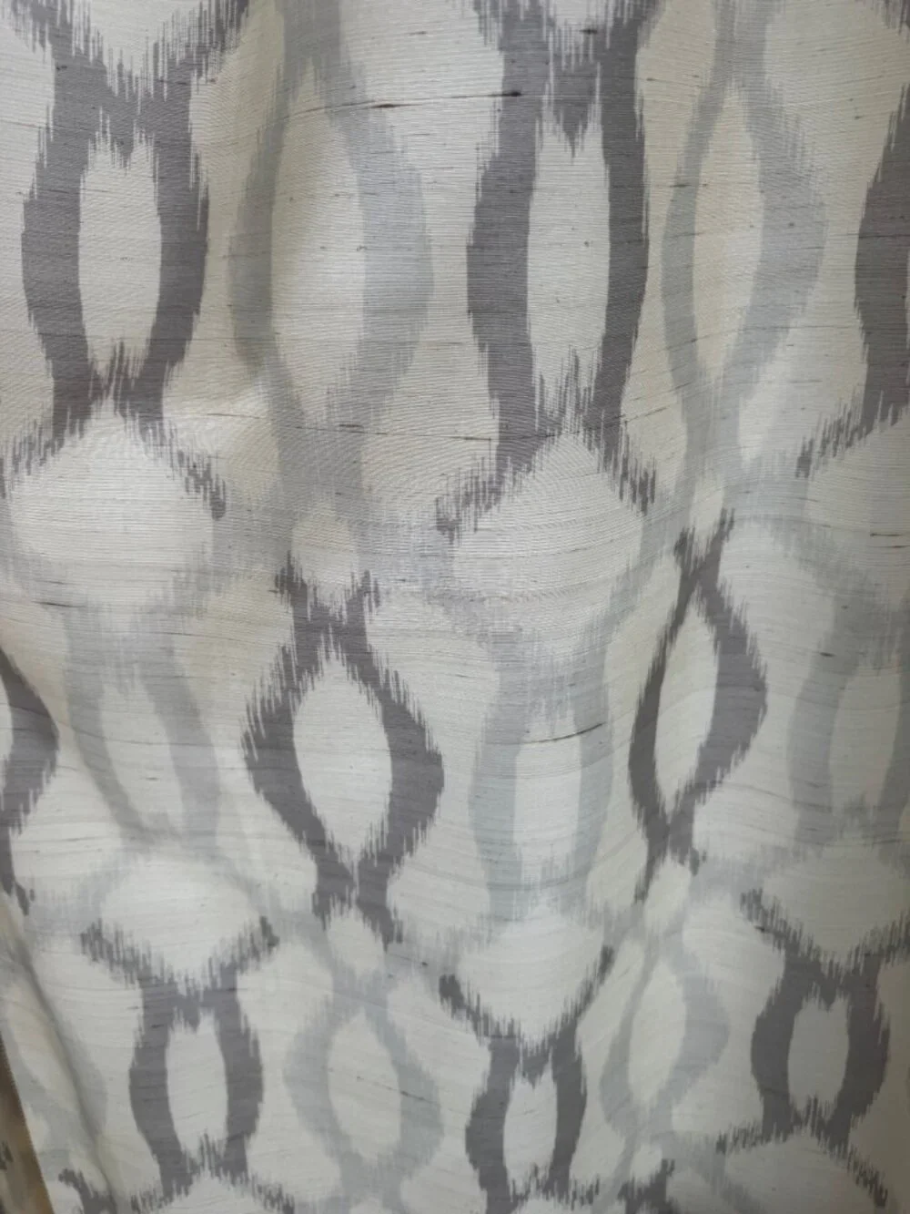 West Elm Ikat Links Silk Collection Curtain (2 Panels), Platinum - A
